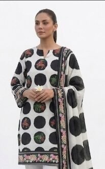 Premium Italian Printed Lawn – 3 Piece Unstitched Suit