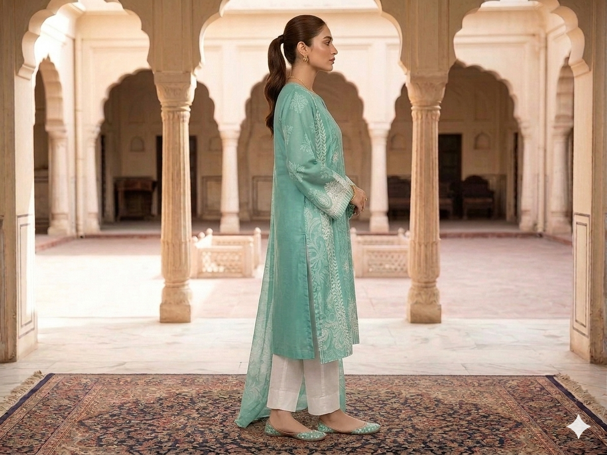Premium Italian Printed Lawn – 3 Piece Unstitched Suit
