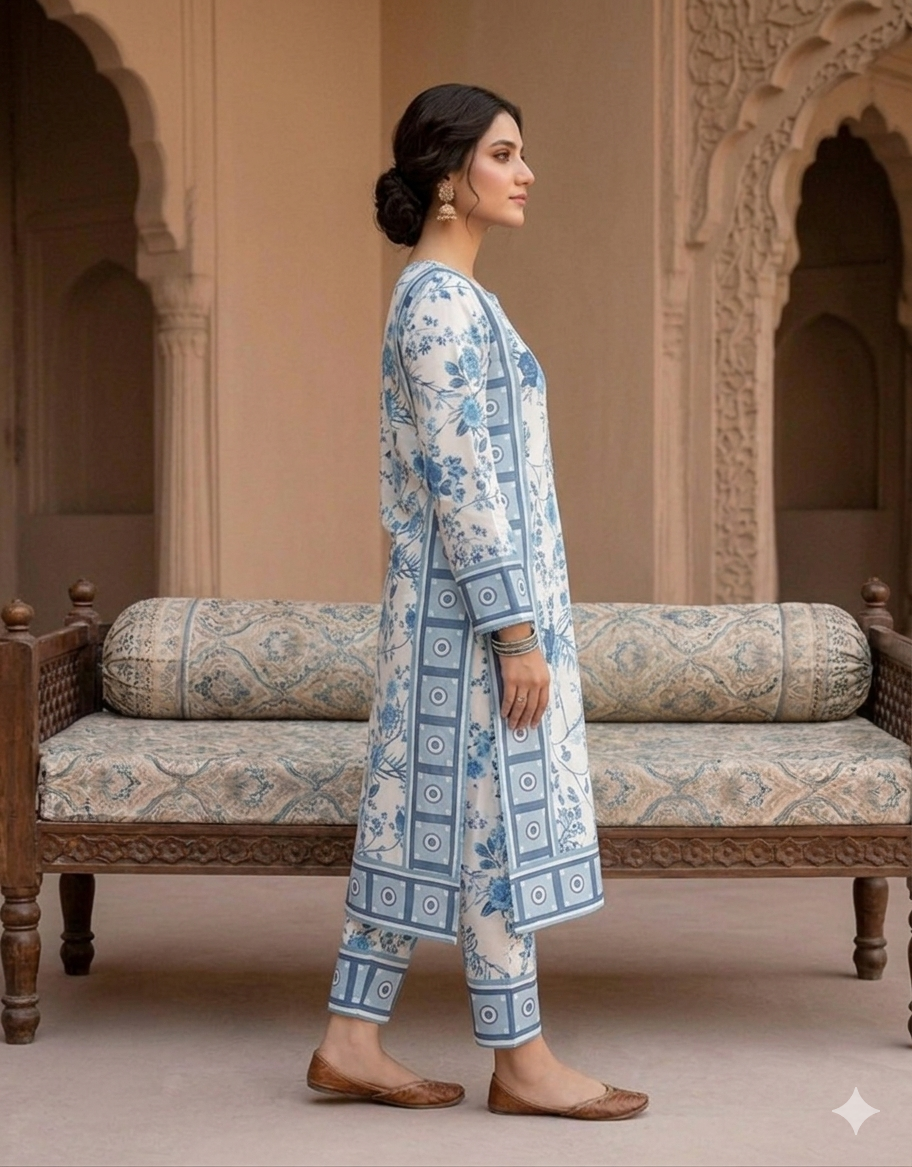 Premium Italian Printed Lawn – 2 Piece Shirt & Trouser
