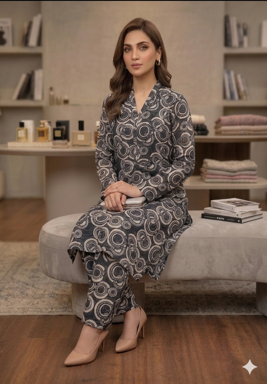Premium Italian Printed Lawn – 2 Piece Shirt & Trouser