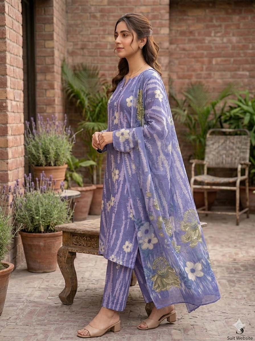 Premium Italian Printed Lawn – 3 Piece Unstitched Suit