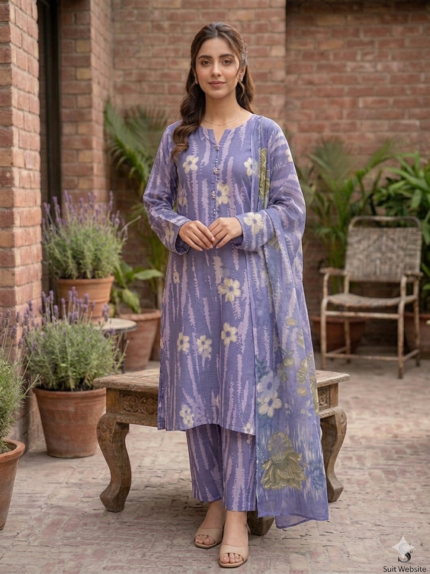 Premium Italian Printed Lawn – 3 Piece Unstitched Suit