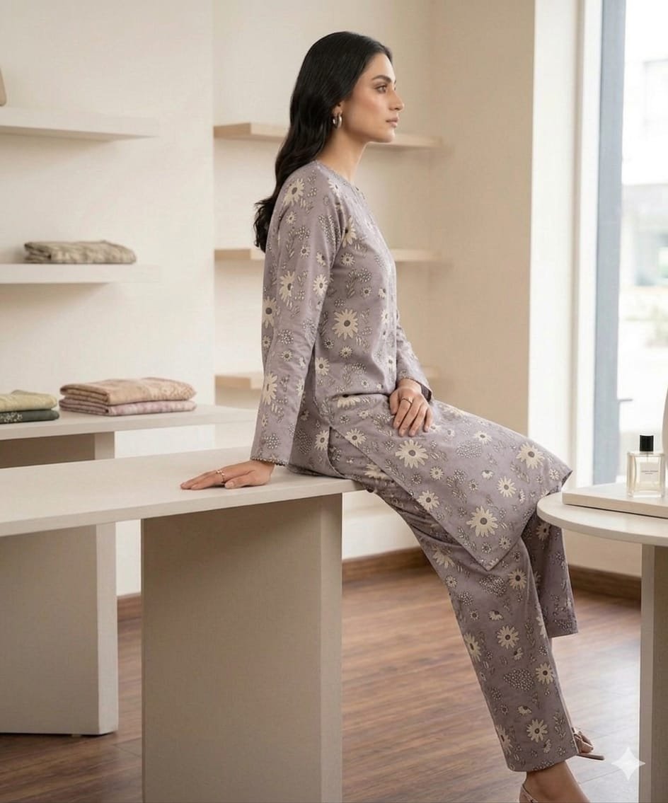 Premium Italian Printed Lawn – 2  Piece All Over