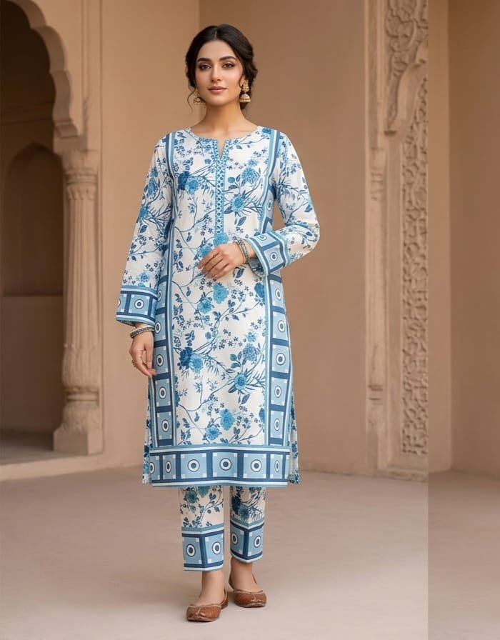 Premium Italian Printed Lawn – 2  Piece All Over