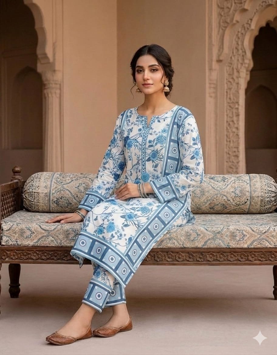 Premium Italian Printed Lawn – 2  Piece All Over