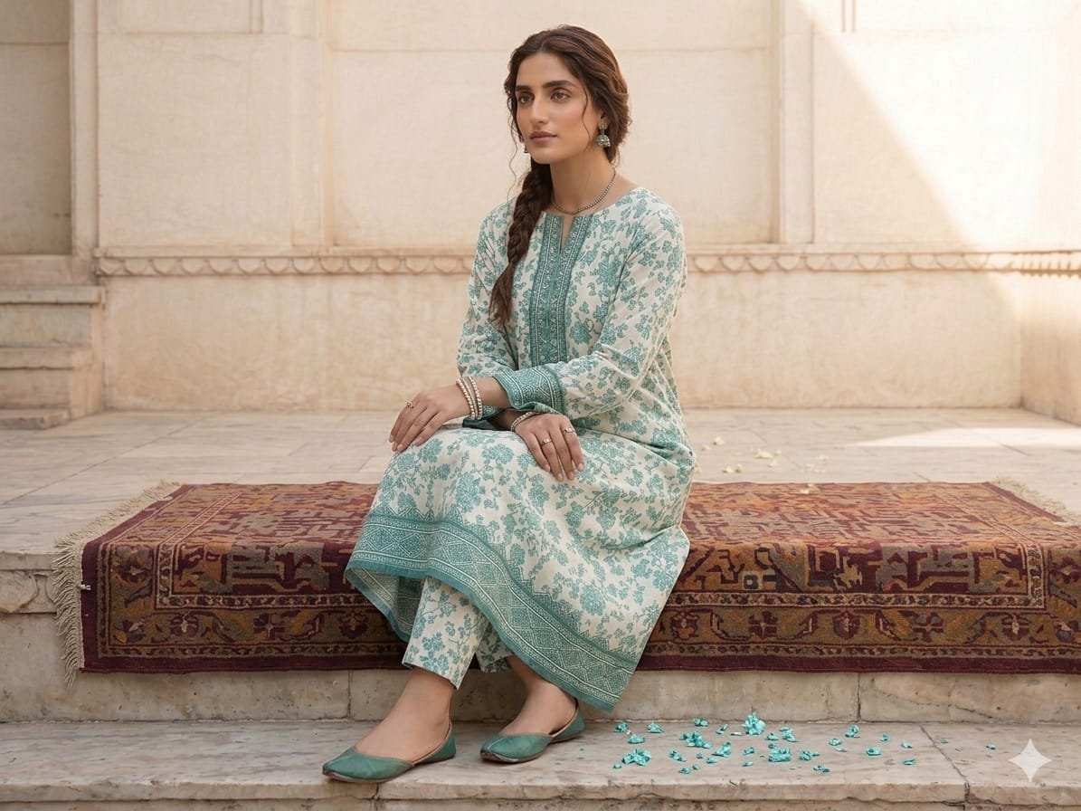 Premium Italian Printed Lawn – 2 Piece All Over
