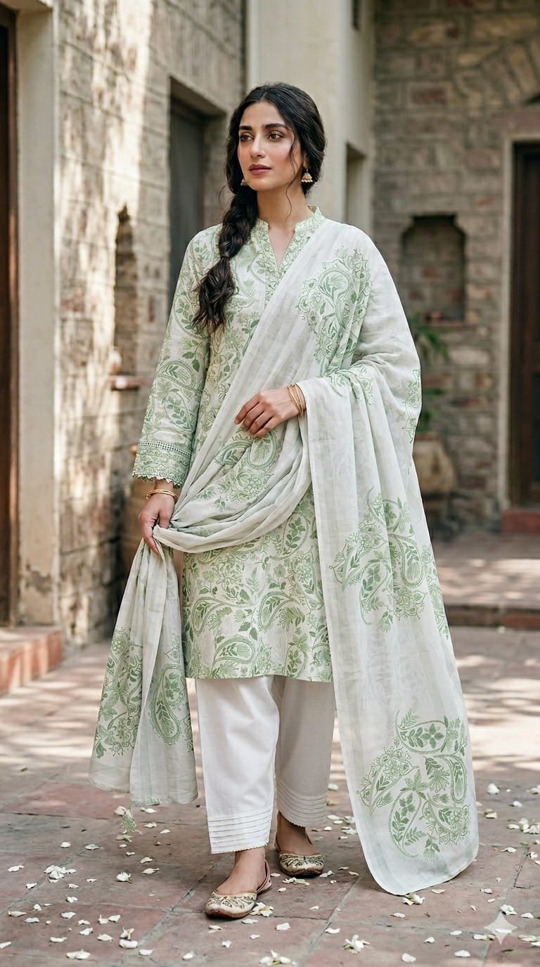 Premium Italian Printed Lawn – 2  Piece Dupata shirt