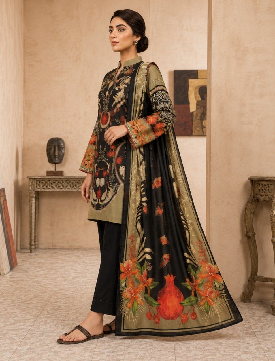 Premium Italian Printed Lawn – 2  Piece Dupata shirt