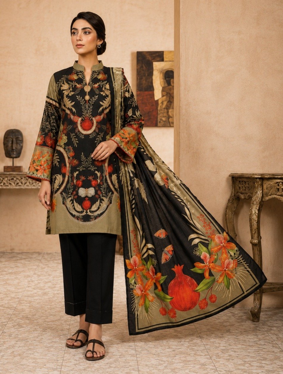 Premium Italian Printed Lawn – 2  Piece Dupata shirt