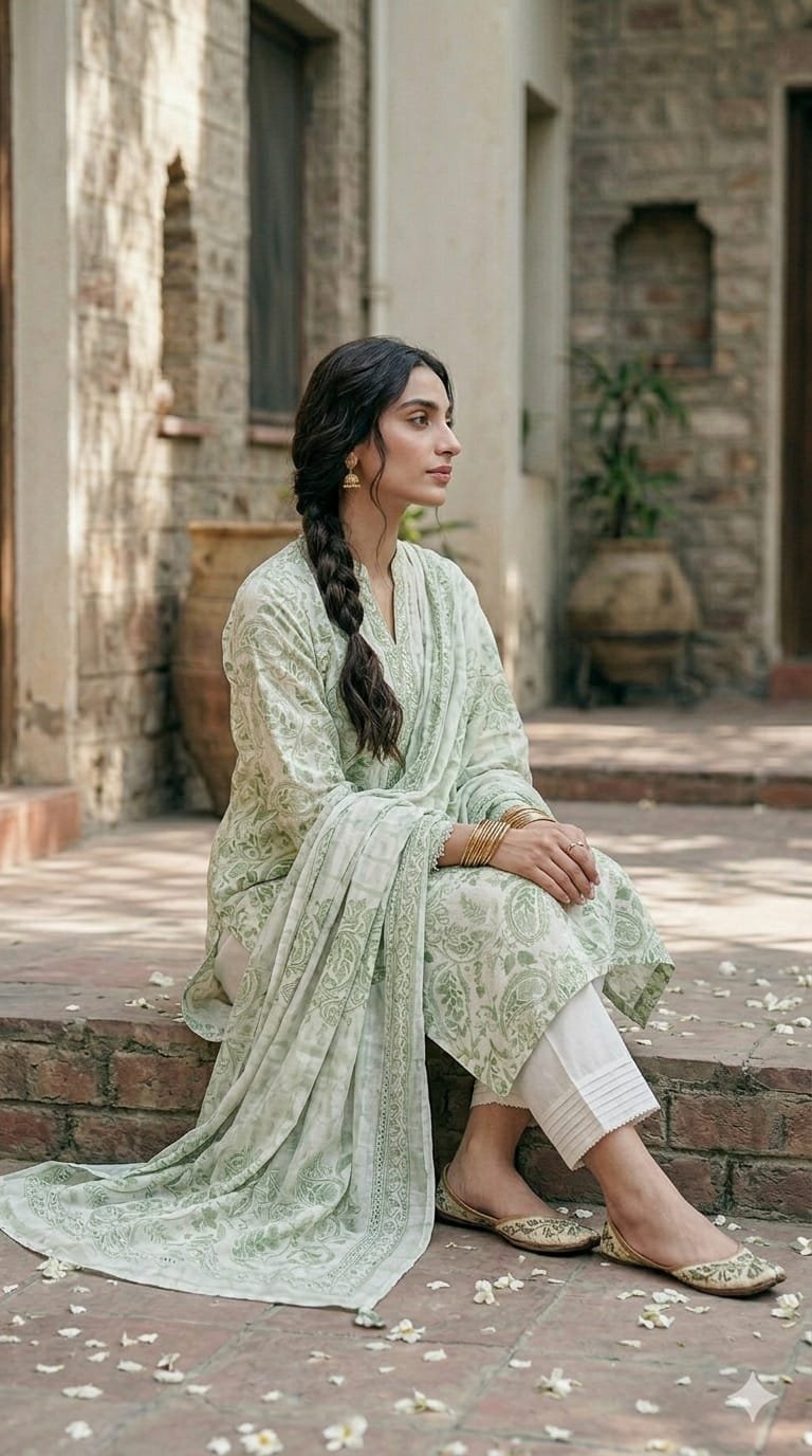 Premium Italian Printed Lawn – 2  Piece Dupata shirt