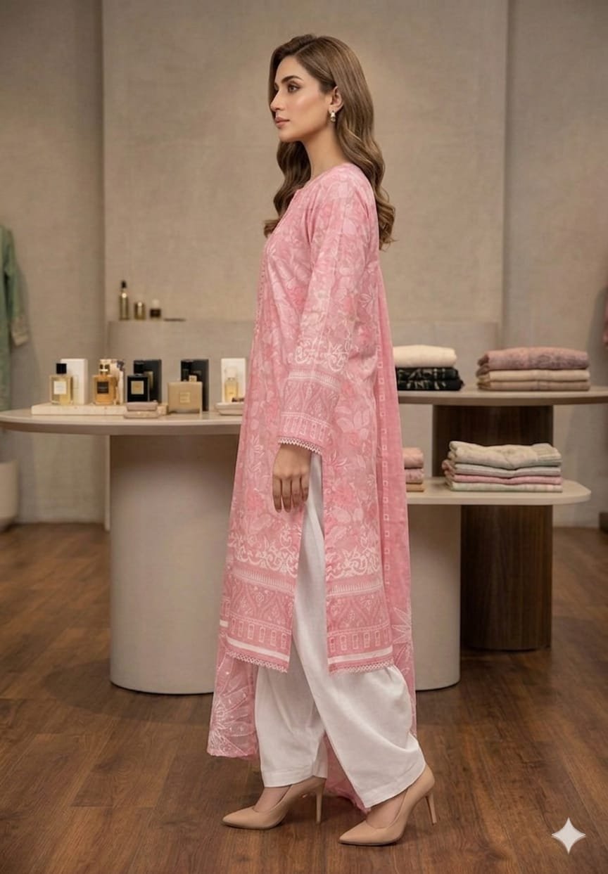 Premium Italian Printed Lawn – 2  Piece Dupata shirt