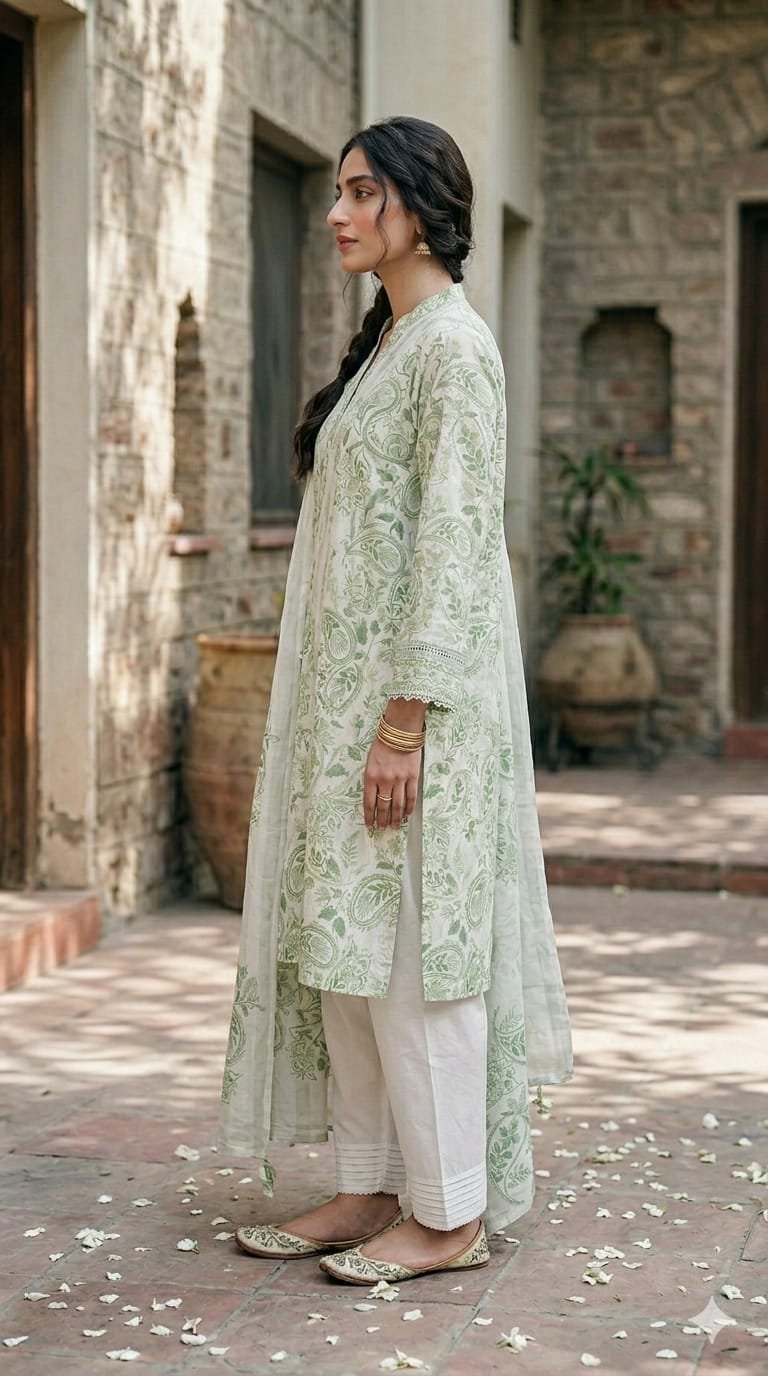Premium Italian Printed Lawn – 2  Piece Dupata shirt